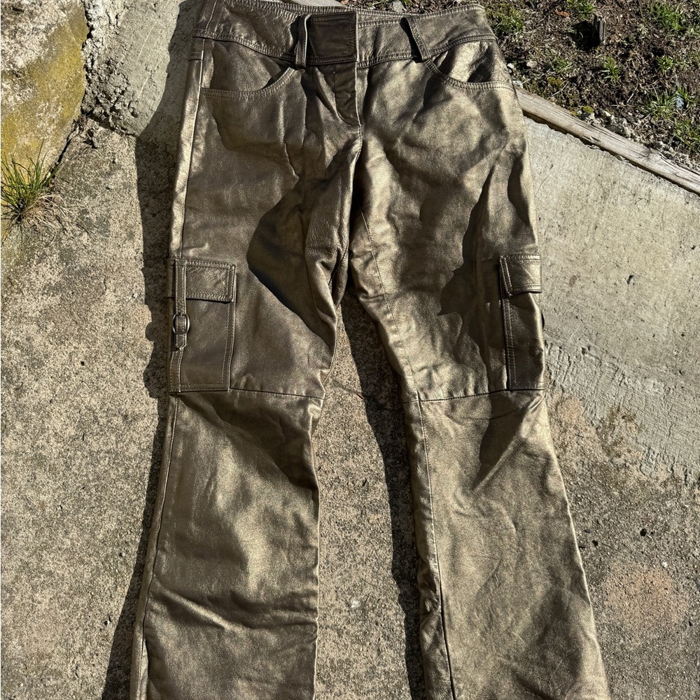 Womens Gold Cargo Pants